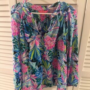 Lilly Pulitzer Elsa Silk Blouse XL